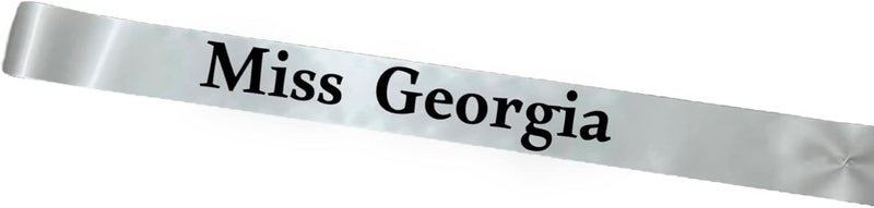 Miss Chose your State across the body pageant sash with adjustable pin closure